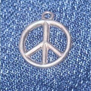 Silver Peace Sign Charm